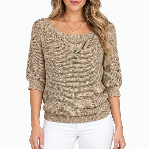Corvia - Lockerer Damen Strickpullover Mit 3/4-Ärmeln Für Kühlere Tage In Den Übergangszeiten