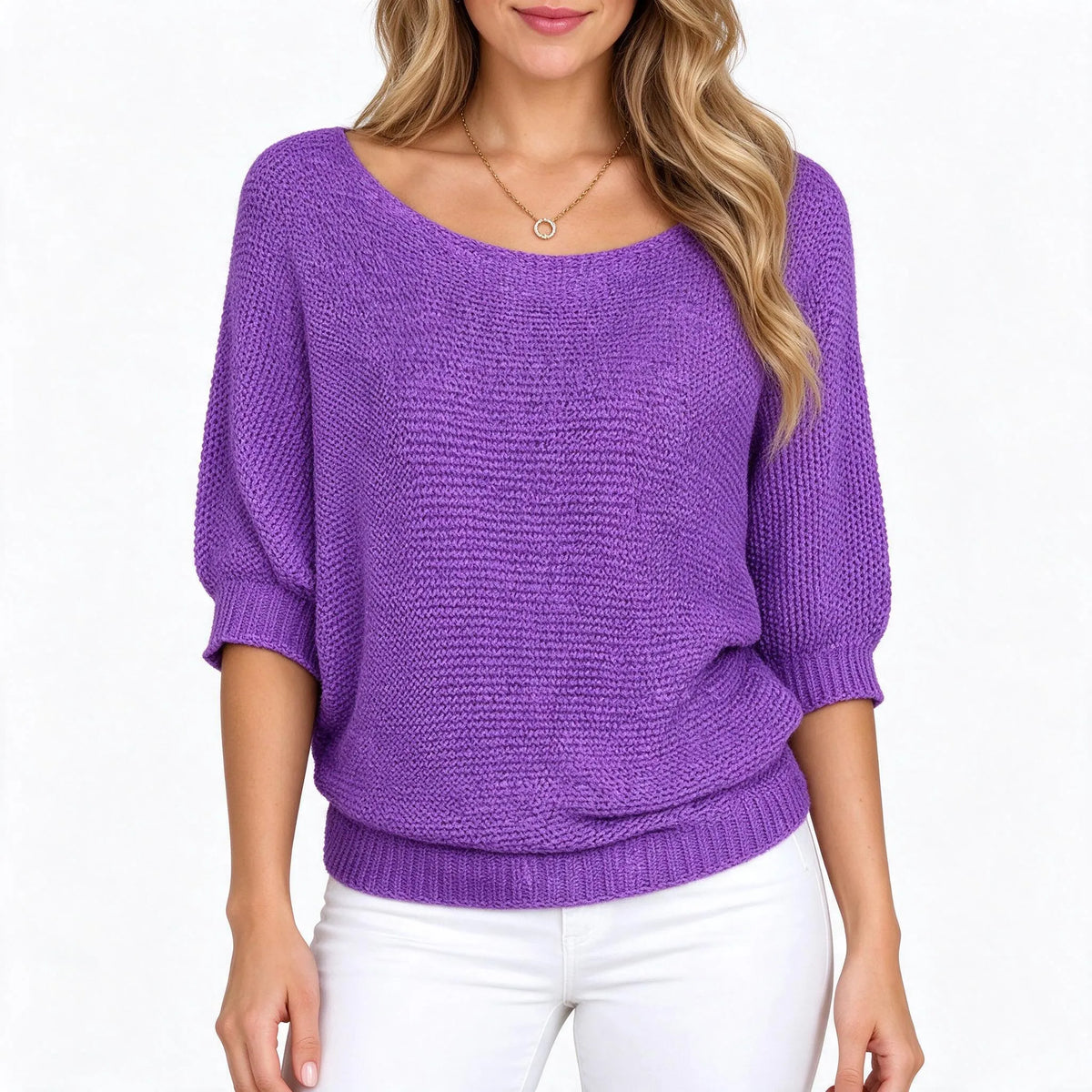 Corvia - Lockerer Damen Strickpullover Mit 3/4-Ärmeln Für Kühlere Tage In Den Übergangszeiten