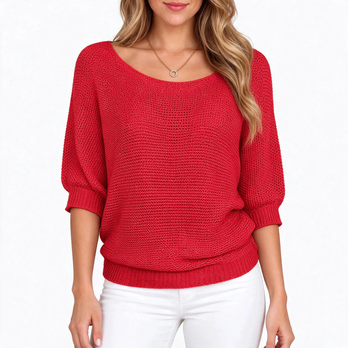 Corvia - Lockerer Damen Strickpullover Mit 3/4-Ärmeln Für Kühlere Tage In Den Übergangszeiten