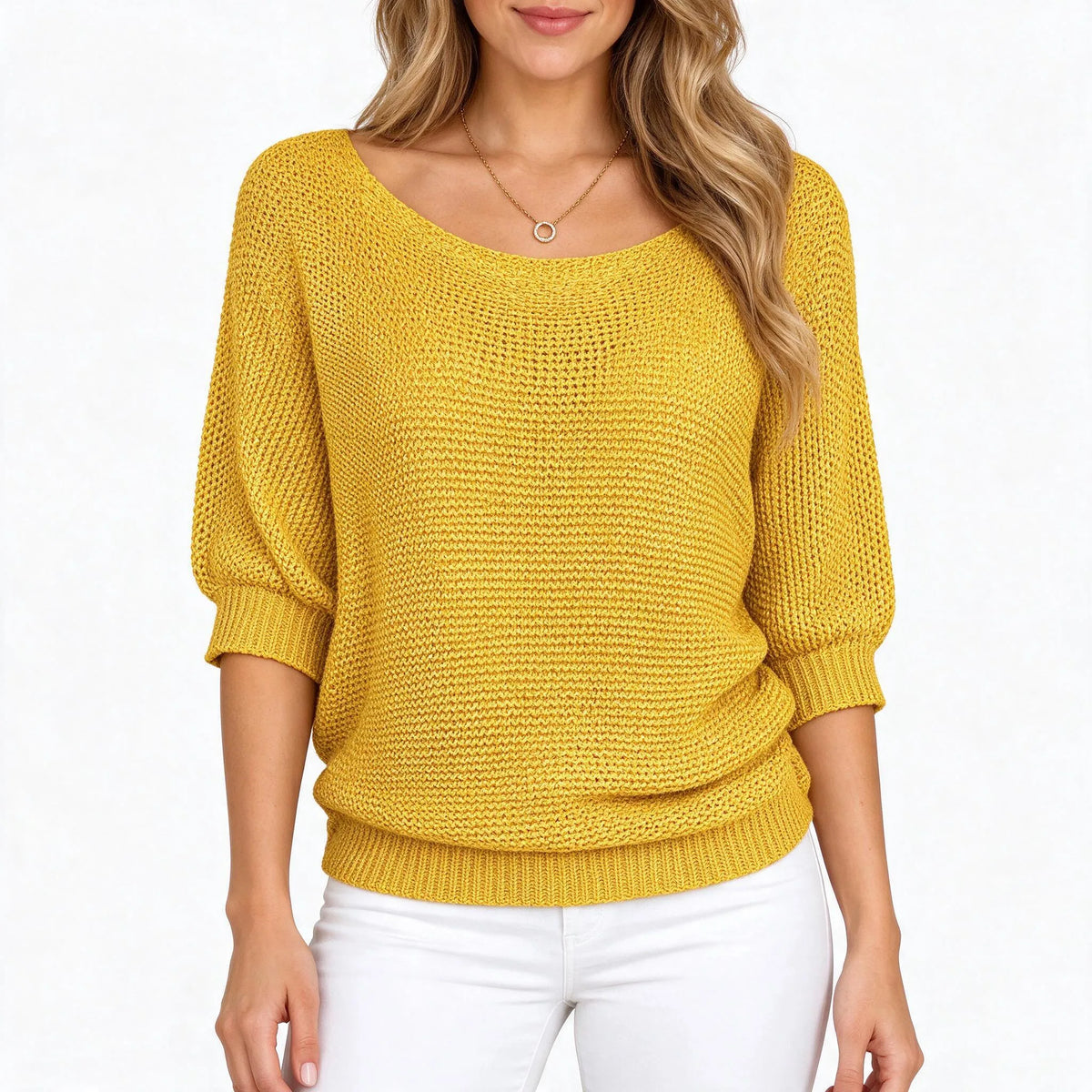 Corvia - Lockerer Damen Strickpullover Mit 3/4-Ärmeln Für Kühlere Tage In Den Übergangszeiten