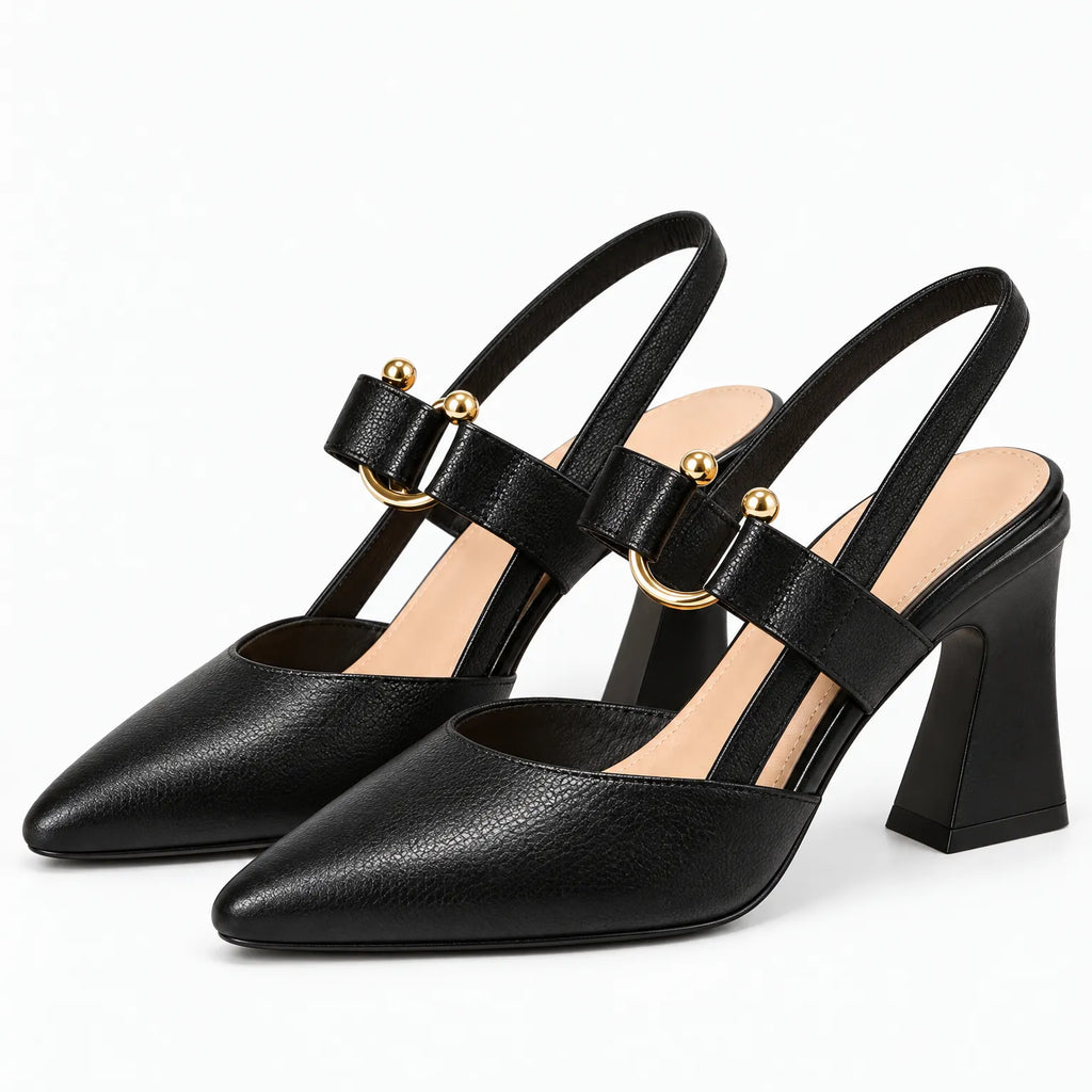 Calyra - Damen Slingback-Pumps Mit Blockabsatz Lockere Looks Mit Jeans Oder Einem Sommerkleid