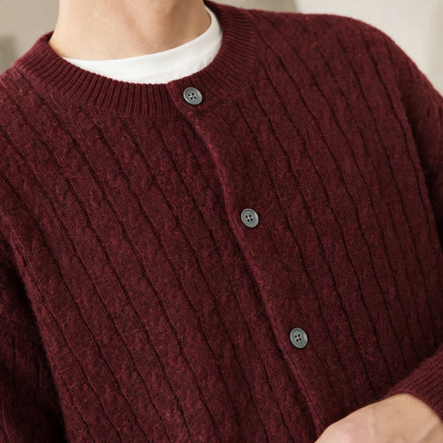 Corvelle - Herren Strickjacke Mit Rundhals Im Alltag Als Lockere Schicht Über Einem Hemd Oder Shirt Tragen