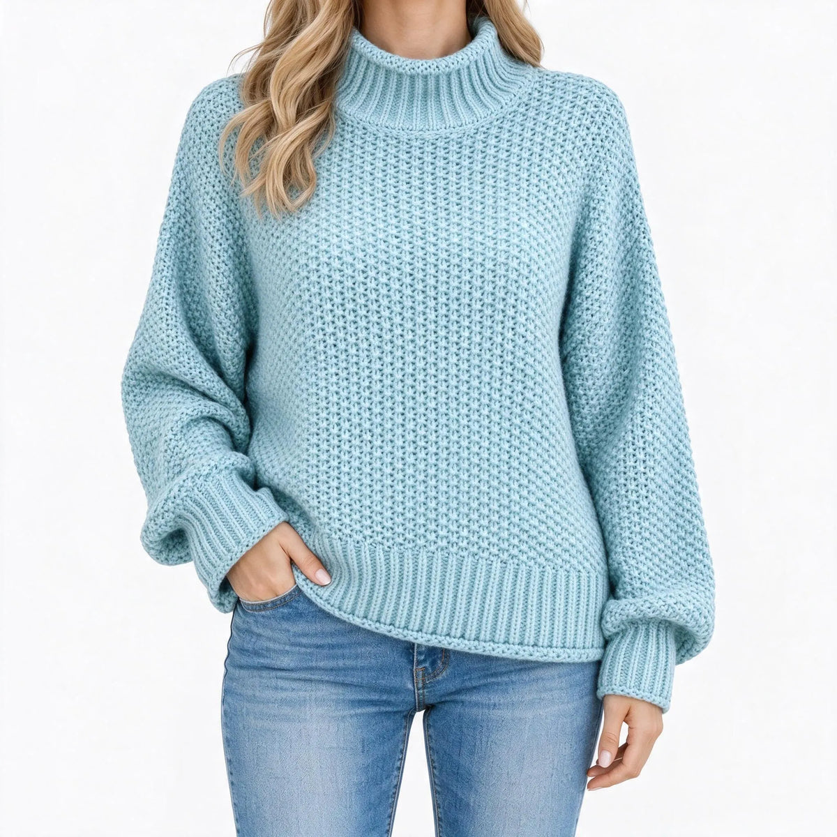 Cozlo - Lockerer Strickpullover Mit Rollkragen Lässig Unter Einer Jacke Tragen