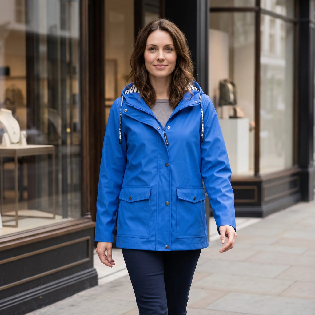 Drizzo - Damen Regenjacke Mit Angesetzter Kapuze Der Weg Zur Arbeit Bei Regen