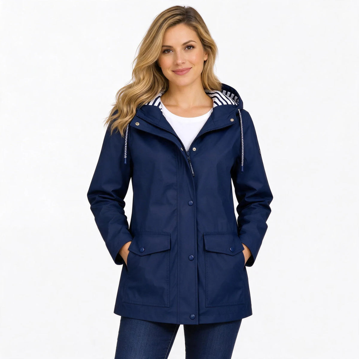 Drizzo - Damen Regenjacke Mit Angesetzter Kapuze Der Weg Zur Arbeit Bei Regen