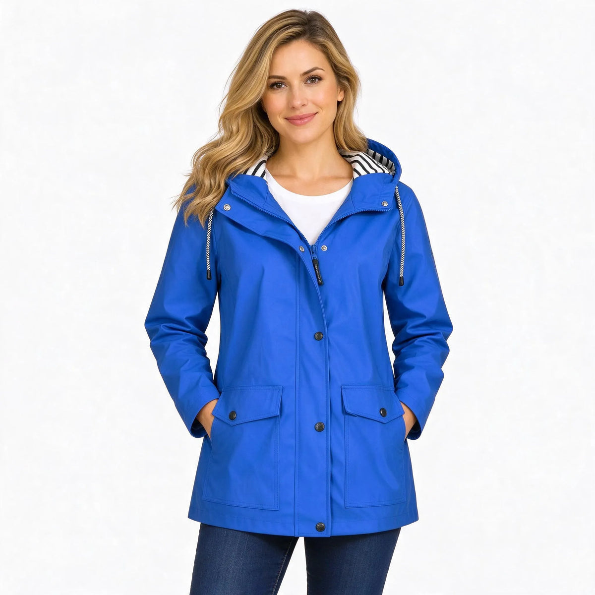 Drizzo - Damen Regenjacke Mit Angesetzter Kapuze Der Weg Zur Arbeit Bei Regen