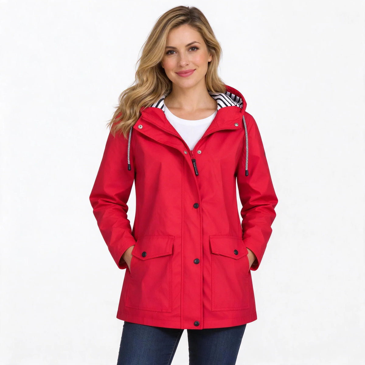 Drizzo - Damen Regenjacke Mit Angesetzter Kapuze Der Weg Zur Arbeit Bei Regen