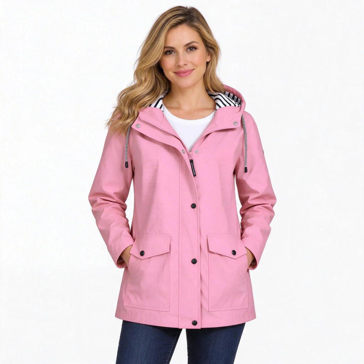 Drizzo - Damen Regenjacke Mit Angesetzter Kapuze Der Weg Zur Arbeit Bei Regen