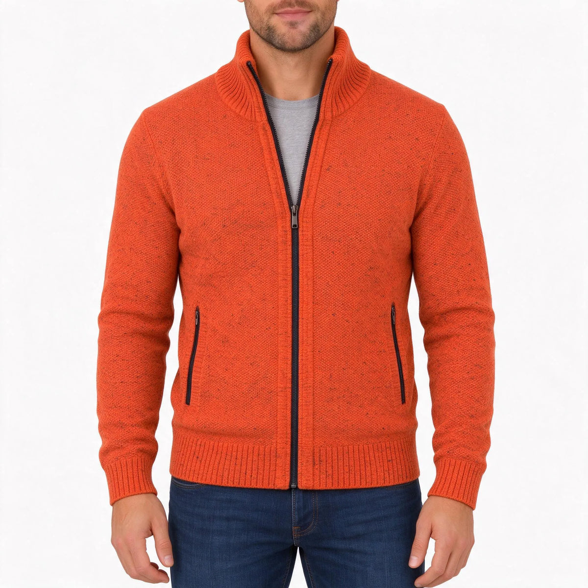 Halvern - Strickjacke Mit Reißverschluss, Lockerer Schnitt Lässig Über Dem T-Shirt Im Alltag Tragen