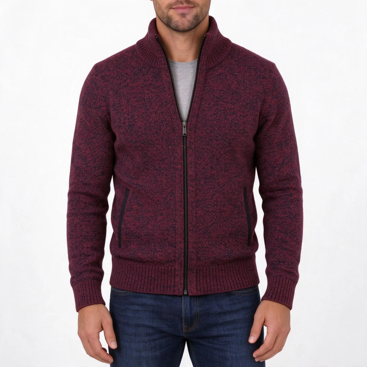Halvern - Strickjacke Mit Reißverschluss, Lockerer Schnitt Lässig Über Dem T-Shirt Im Alltag Tragen