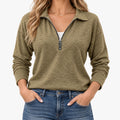Halvex - Lockerer Pullover Mit Reißverschlusskragen Zu Jeans Oder Leggings Im Alltag Tragen