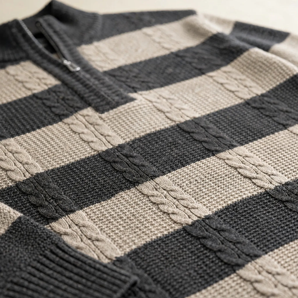 Hemlyn - Pullover Mit Halbzip Und Zopfmuster Lässig In Der Freizeit Und Im Alltag Tragen
