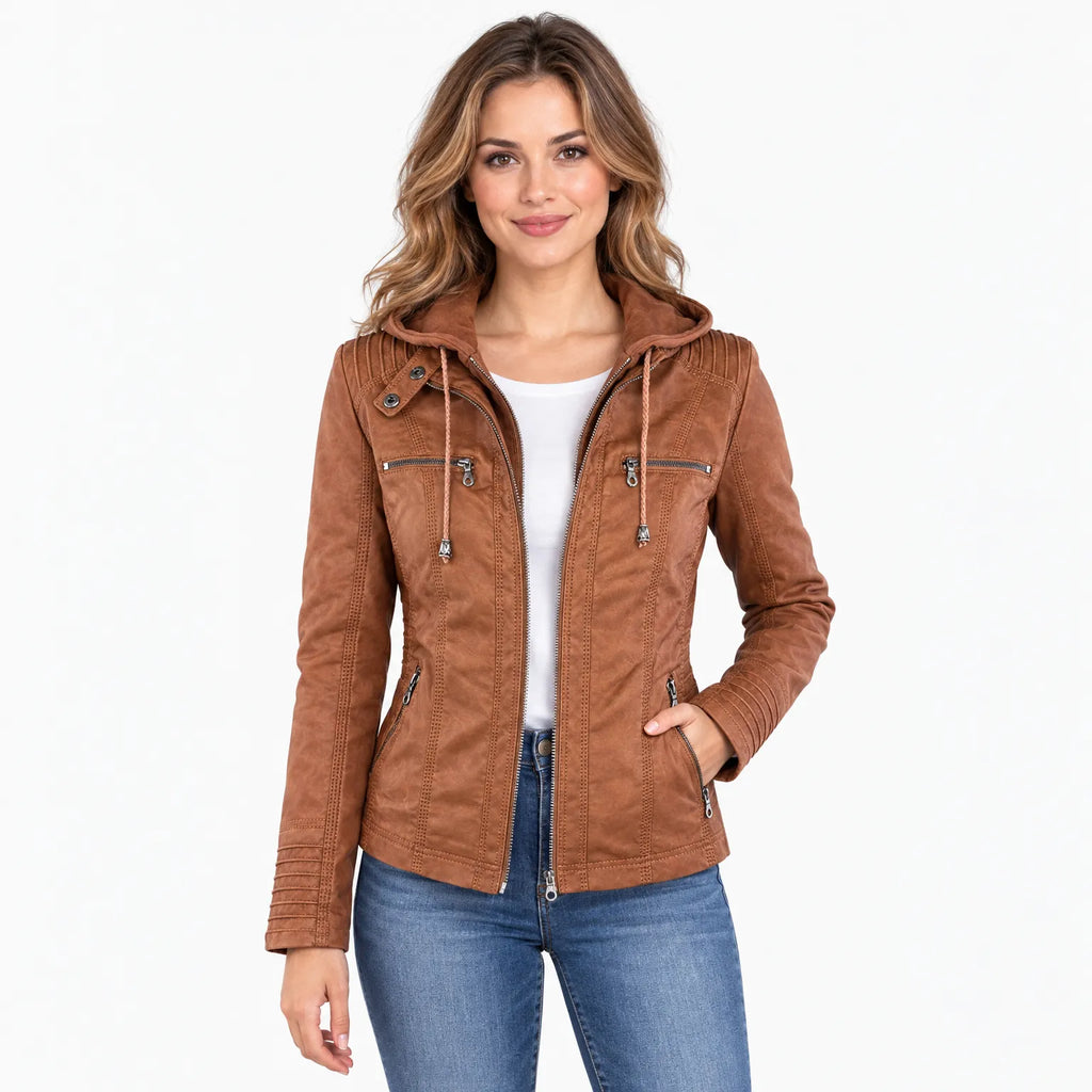 Kestrine - Figurbetonte Jacke Mit Abnehmbarer Kapuze Die Übergangszeit Im Frühling Und Herbst Überbrücken