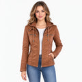 Kestrine - Figurbetonte Jacke Mit Abnehmbarer Kapuze Die Übergangszeit Im Frühling Und Herbst Überbrücken