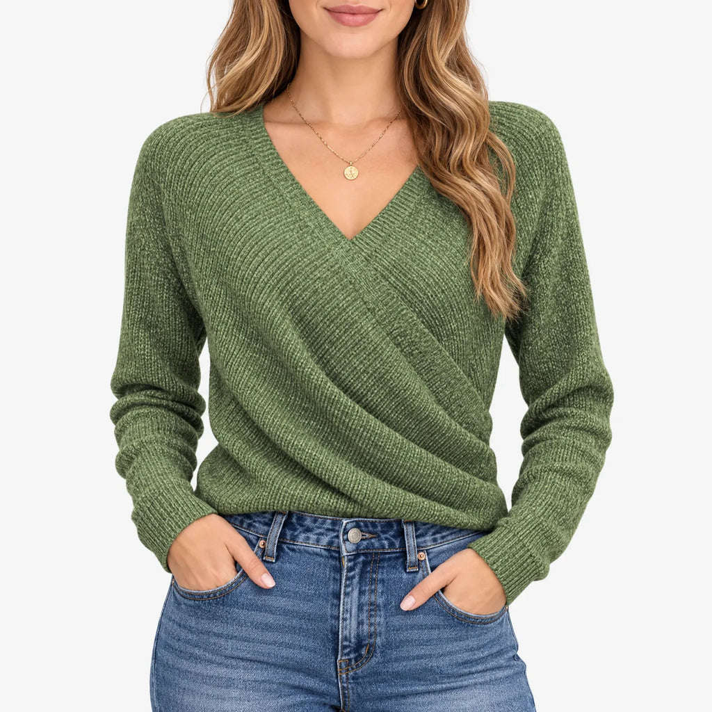 Ozetta - Lockerer Pullover Mit V-Ausschnitt Lässig Zu Jeans Im Alltag