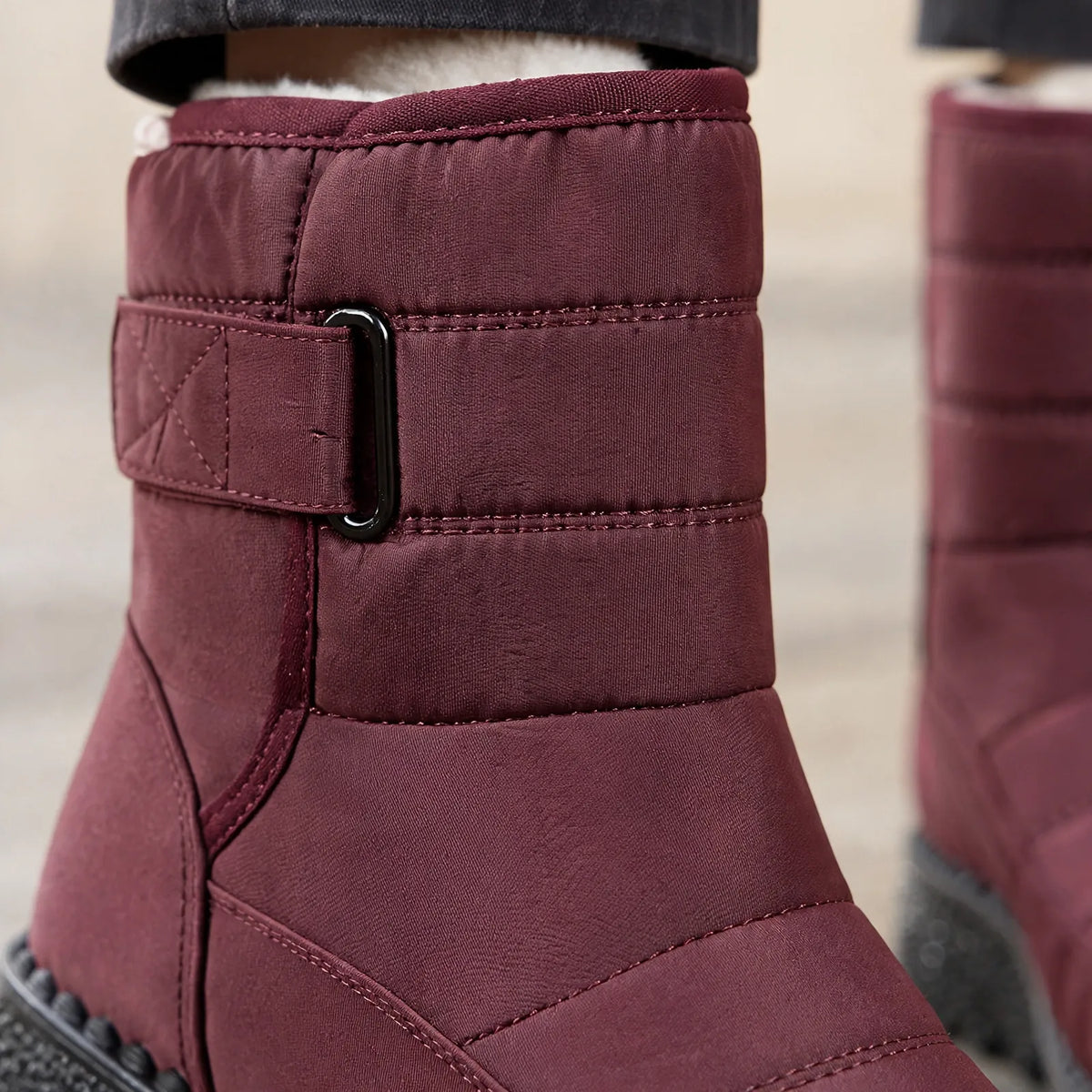 Stellow - Gefütterter Winterstiefel Mit Klettverschluss Spaziergänge Bei Kaltem Wetter