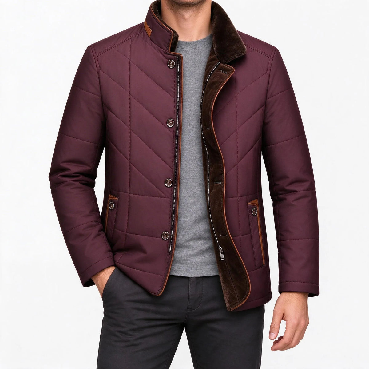 Vantora - Klassische Gesteppte Winterjacke Mit Seitentaschen Für Kalte Tage Draußen